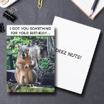 Funny Squirrel Deez Nöt Vuxen humor Birthday Kort<br><div class="desc">Jag har dig något för din födelsedag...  DEEZ NÖT! Ett superskojets ekorrespel på ord skämtar om nöt. Crude humor för en vuxens födelsedag. Få dina vänner att skratta med det här popkulturcitatet.</div>