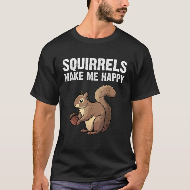 Funny Squirrel Designs For Men Women Kids Chipmunk T Shirt (Framsida)