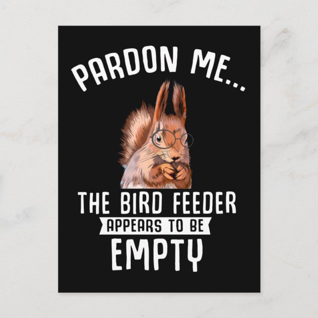 Funny Squirrel Empty Bird Feeder Squirrels Vykort (Framsida)