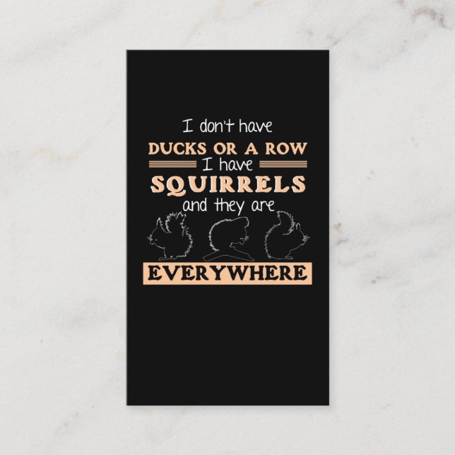 Funny Squirrel Garden Humor Squirrels Joke Visitkort (Framsida)