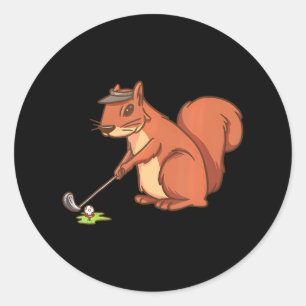 Funny Squirrel Golf Boll s for Golfer Runt Klistermärke