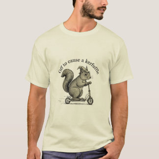 Funny Squirrel on Scooter Wizard Hat Off To Cause T Shirt