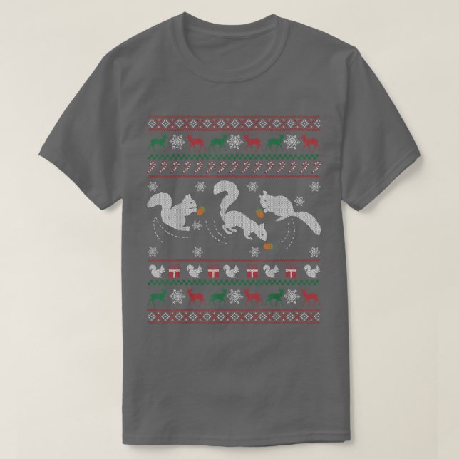 Funny Squirrels Ugly jul Sweater Gift T Shirt (Design framsida)