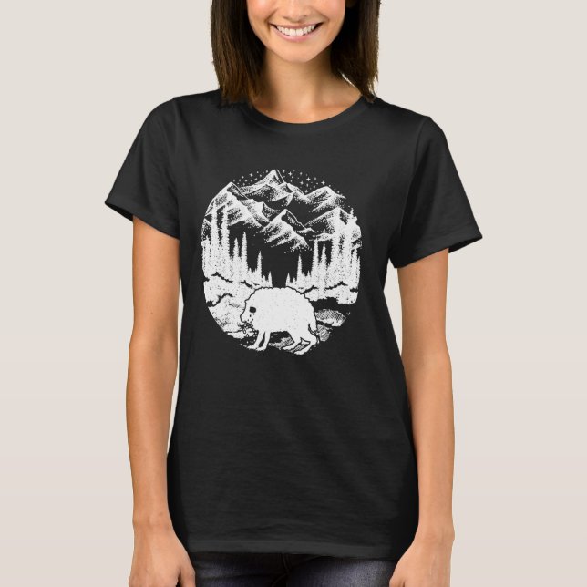 Funny Squonk i Forest Mountains Stars Cryptid Int T Shirt (Framsida)