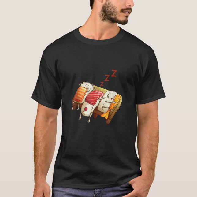 Funny Ssov Walking Nigiri Sushi Kawaii Anime Japa T Shirt (Framsida)