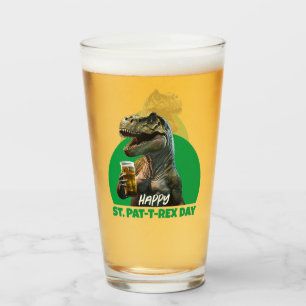 Funny St. Pat-T-Rex Firande Beer-Loving Dino Glaskopp