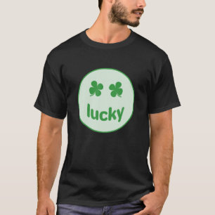 Funny St Patrick Day Lucky Smile Ansikte Meme T Shirt