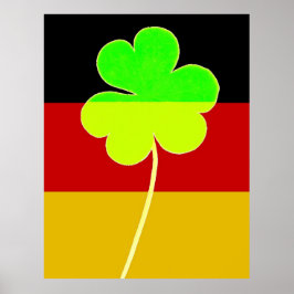 Funny St. Patrick Flagga German Irish Shamrock Poster