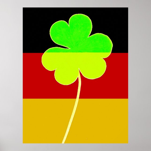 Funny St. Patrick Flagga German Irish Shamrock Poster (Framsidan)