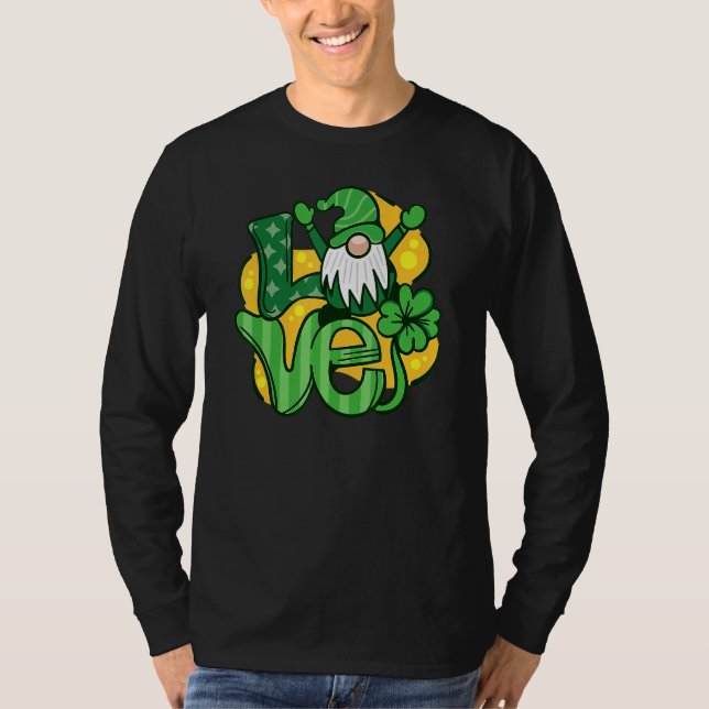Funny St Patrick S Day 2022 Gnome Kärlek T Shirt (Framsida)