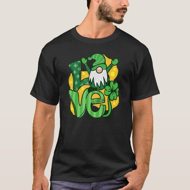 Funny St Patrick S Day 2022 Gnome Kärlek T Shirt (Framsida)