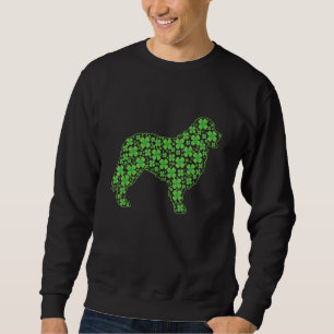 Funny St Patrick S Day Bernese Mountain Hund Shamr Lång Ärmad Tröja