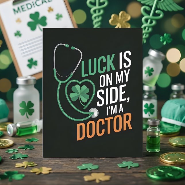 Funny St Patrick’s Day Doctor Card Julkort (Skapare uppladdad)