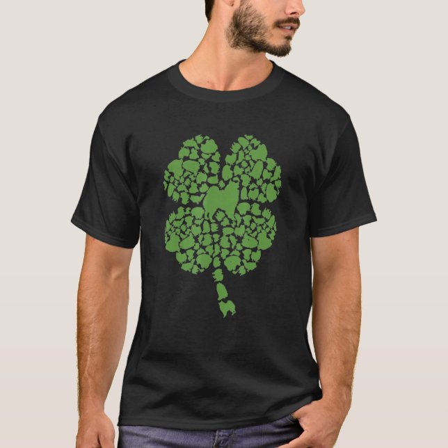Funny St Patrick S Day Hund American Eskimo Shamro T Shirt (Framsida)