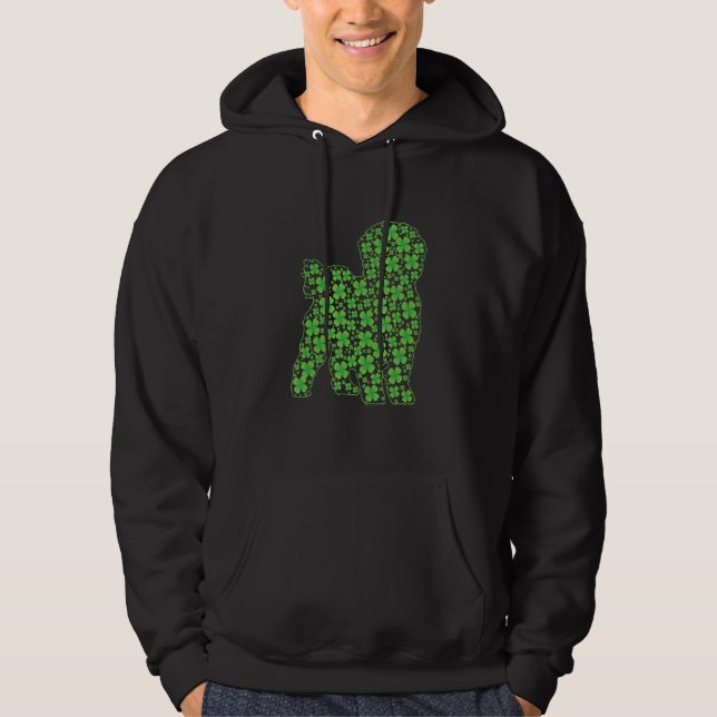 Funny St Patrick S Day Maltese Hund Shamrock Irish Hoodie (Framsida)