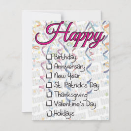 Funny St Patricks Day Checkbox Card Julkort