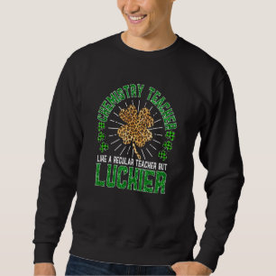 Funny St patrick's day Chemistry Teacher Cute Teac Lång Ärmad Tröja