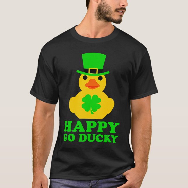 Funny St Patrick's Day Cool Rubber Duck Hat Four L T Shirt (Framsida)