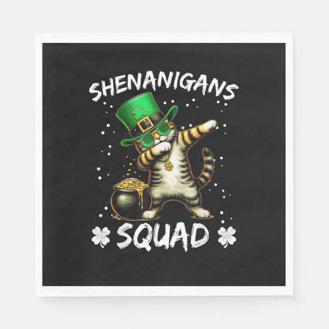 Funny St patricks day Dabbing Cat St Paddy Shenani Pappersservett (Framsidan)