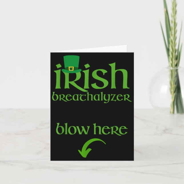 Funny St Patricks Day Drinking Irish Breathalyzer  Kort (Framsida)