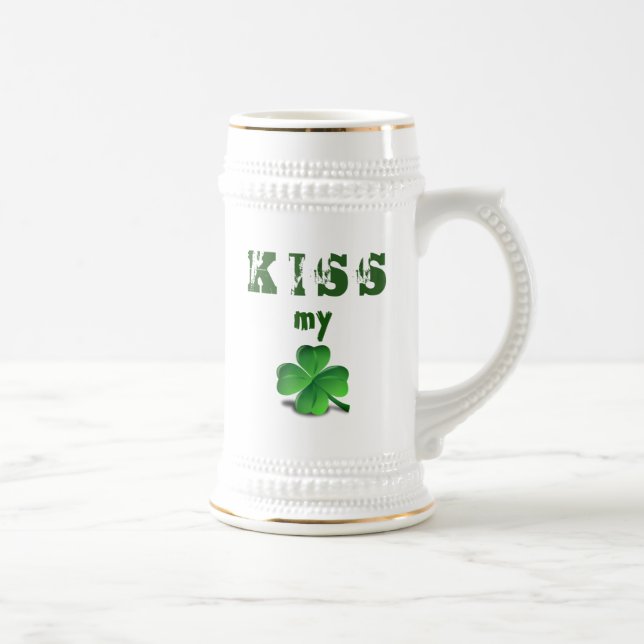 Funny St patricks day Grönt Shamrock Beer Stein Sejdel (Höger)