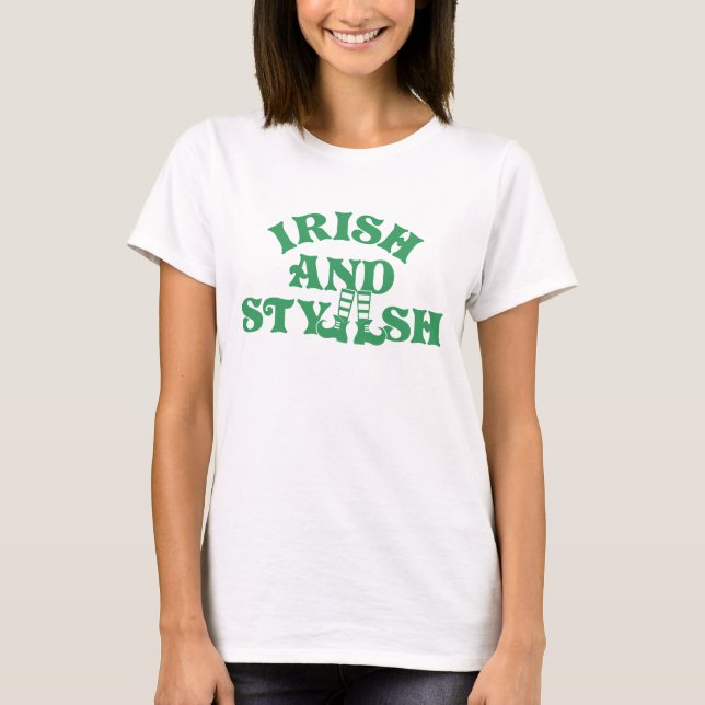 Funny St patricks day Irish and Snyggt Group T Shirt (Framsida)