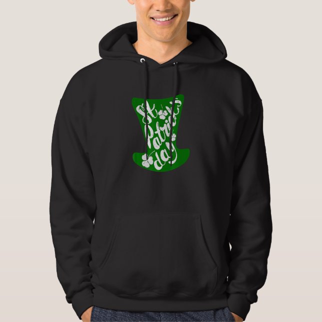 Funny St patricks day Irish Drinking Lucky Shamroc Hoodie (Framsida)