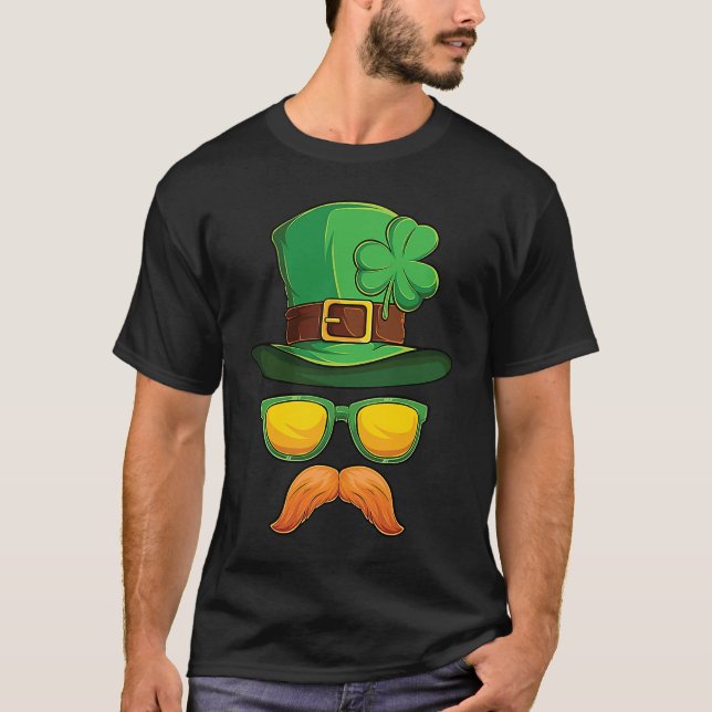Funny St Patrick's Day Irish Leprechaun Men Boys T Shirt (Framsida)