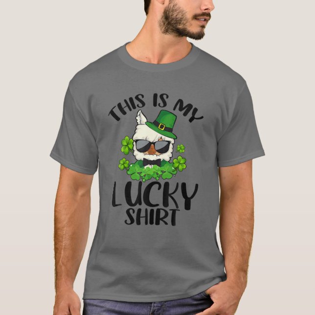 Funny St Patrick's Day Llama This Is My Lucky T Shirt (Framsida)