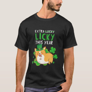 Funny St patricks day Lucky Hund Charm Corgi Hund  T Shirt