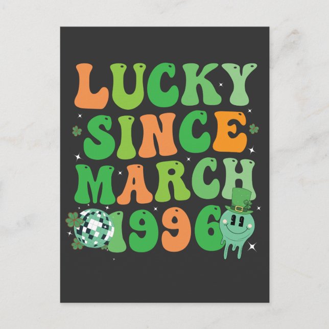 Funny St patrick's day Lucky sedan mars 1996 Helg Vykort (Framsida)