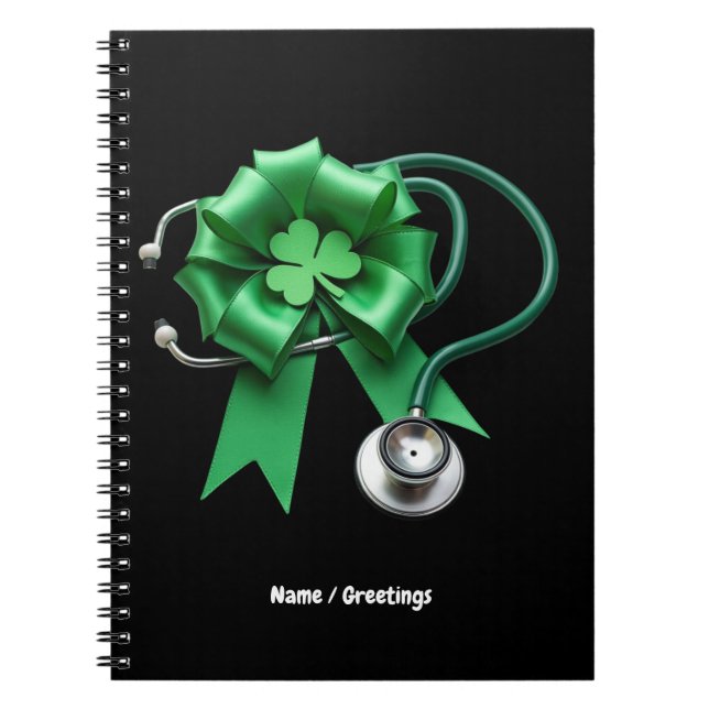 Funny St patrick's day Shamrock & Coquette Nurse Anteckningsbok (Framsidan)