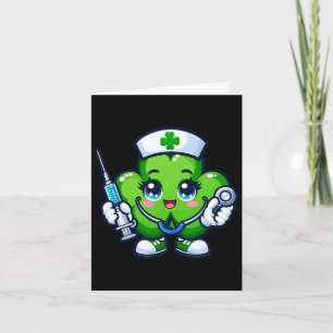 Funny St patricks day Shamrock Nurse Stethoscope S Kort