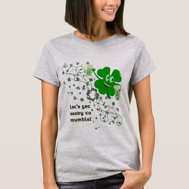 Funny St patricks day Shamrock Shirt Tee Shirt (Framsida)