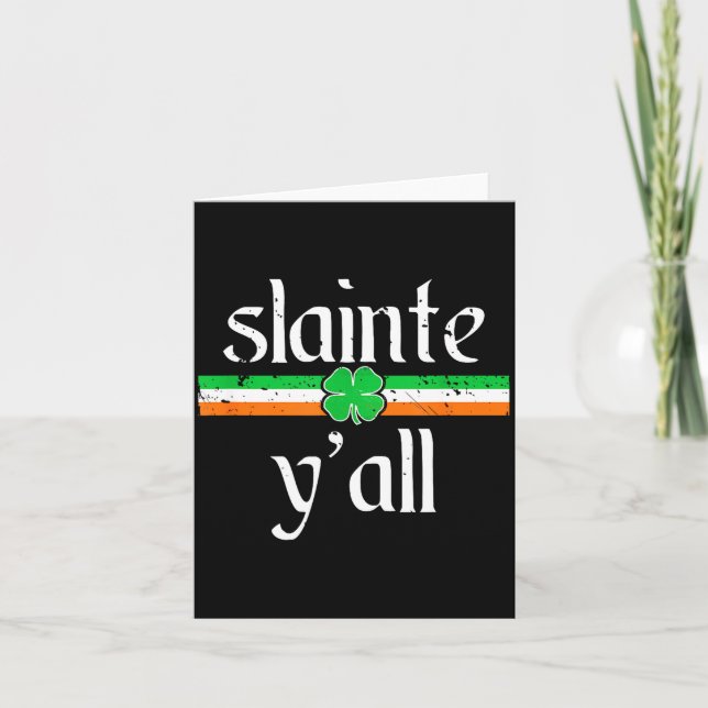 Funny St Patricks Day Shirt Irioast Cheers Slainte Kort (Framsida)