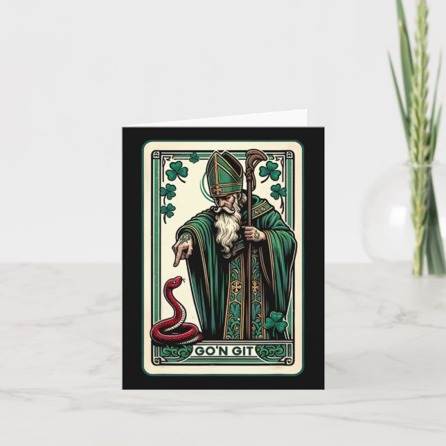 Funny St patricks day Tarot Card Go'n Git St Patri Kort (Framsida)