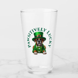 Funny St Patrick's Hund Pawsitively Lucky Glaskopp