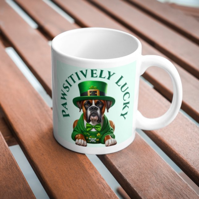 Funny St Patrick's Hund Pawsitively Lucky Kaffemugg (Skapare uppladdad)