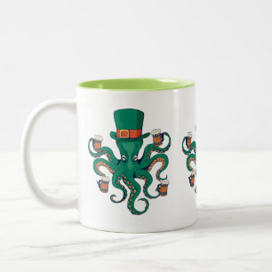 Funny St. Patricks Octopus Två-Tonad Mugg