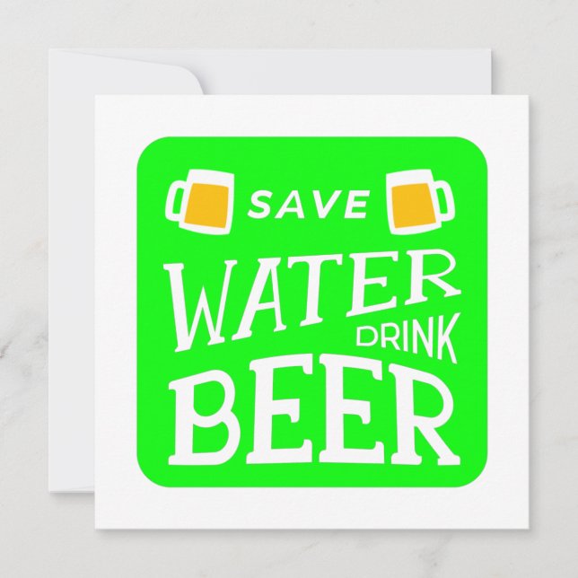 funny st patricks save water drink beer inbjudningar (Framsida)