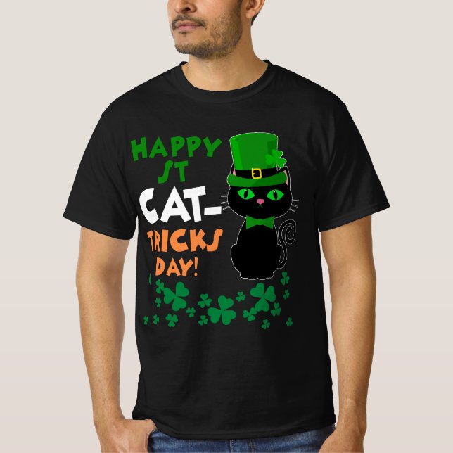 Funny St Pat's Paddy Patrick Day's Happy St Cat Tr T Shirt (Framsida)