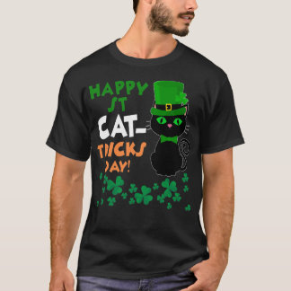 Funny St Pat's Paddy Patrick Day's Happy St Cat Tr T Shirt