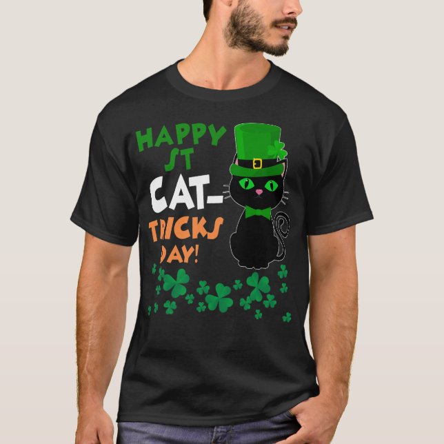 Funny St Pat's Paddy Patrick Day's Happy St Cat Tr T Shirt (Framsida)