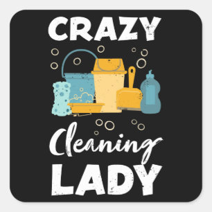 Funny Städning Cleaner Housekeeper Gift Fyrkantigt Klistermärke