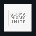 Funny Städning Service Germaphobes Unite Fyrkantigt Visitkort<br><div class="desc">Ett unikt affärskort för en städning eller sanitizing-tjänst är att denna utformning har ett minimalistiskt stil i ren modern text. På framsidan finns "GERMAPHOBES UNITE" med ett avstånd på 3 linjer omgivet av ett tunt, invändigt ram. Det ser rent ut och friskt ut i enlighet med yrket. På baksidan av...</div>