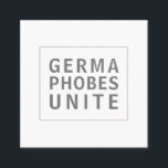 Funny Städning Service Germaphobes Unite Fyrkantigt Visitkort<br><div class="desc">Ett unikt affärskort för en städning eller sanitizing-tjänst är att denna utformning har ett minimalistiskt stil i ren modern text. På framsidan finns "GERMAPHOBES UNITE" med ett avstånd på 3 linjer omgivet av ett tunt, invändigt ram. Det ser rent ut och friskt ut i enlighet med yrket. På baksidan av...</div>