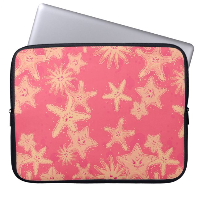 Funny Starfish rouge-lemonade mönster Laptop Sleeve (Framsidan)