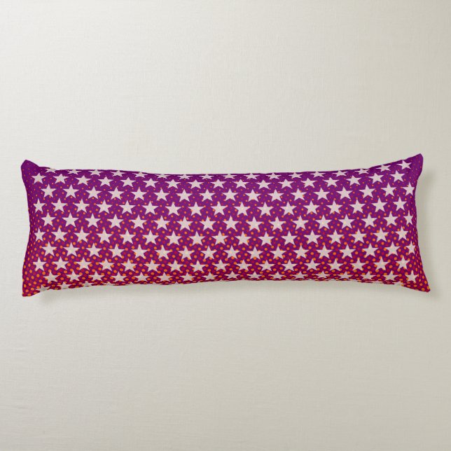 Funny Stars Mönster transparent + din idé Kroppskudde (Baksidan)