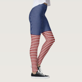 Funny Stars och stripes Mönster Patriotic Leggings