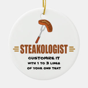 Funny Steak Julgransprydnad Keramik